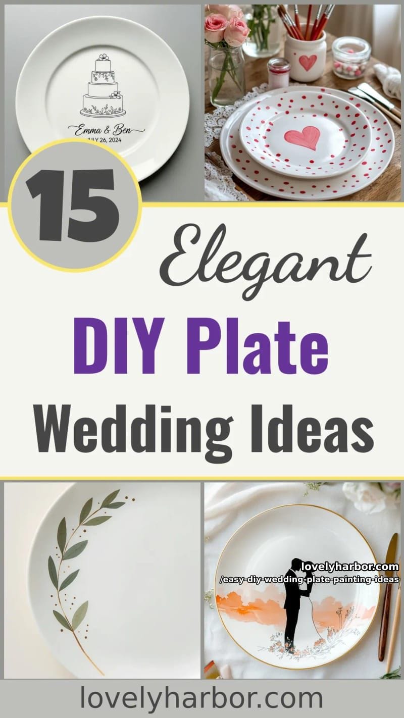 15 Easy DIY Wedding Plate Painting Ideas for a Stunning Tablescape 41 easy diy wedding plate painting ideas - Collage 40