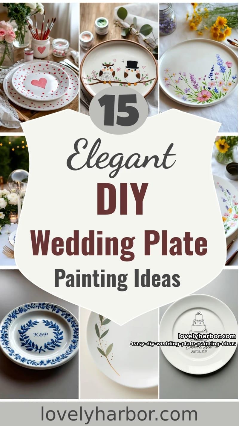 15 Easy DIY Wedding Plate Painting Ideas for a Stunning Tablescape 42 easy diy wedding plate painting ideas - Collage 41