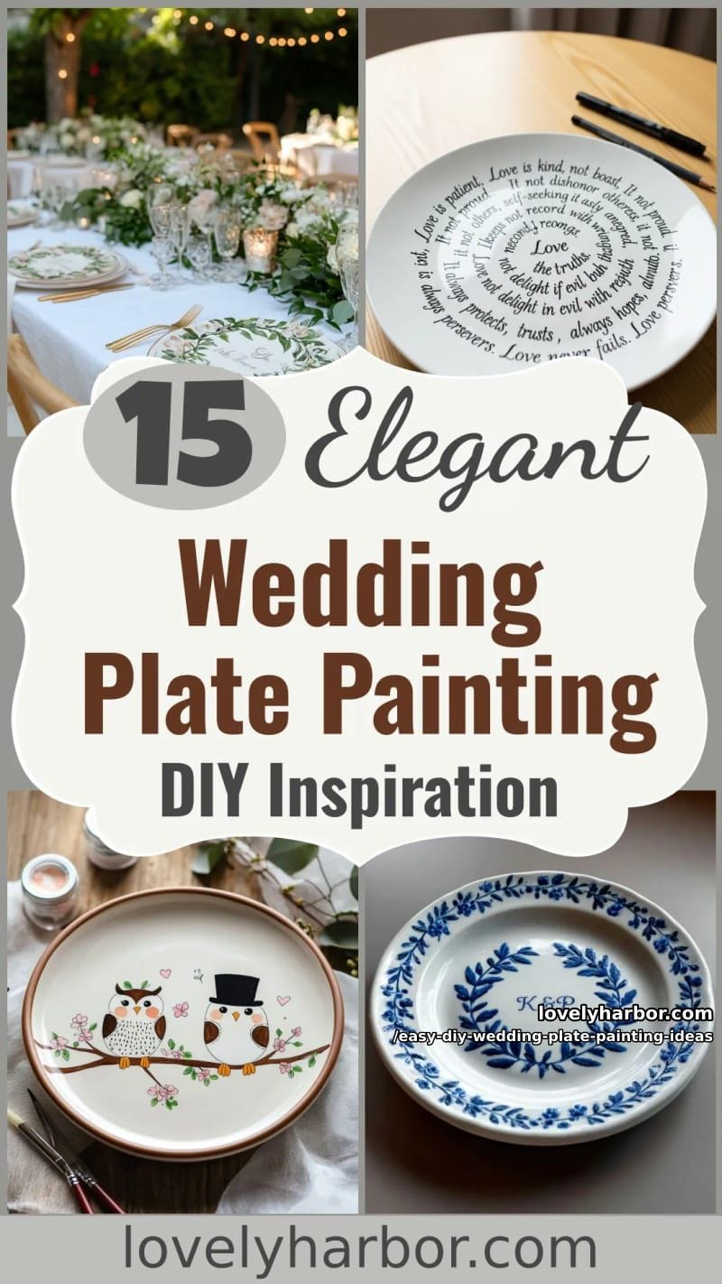 15 Easy DIY Wedding Plate Painting Ideas for a Stunning Tablescape 43 easy diy wedding plate painting ideas - Collage 42