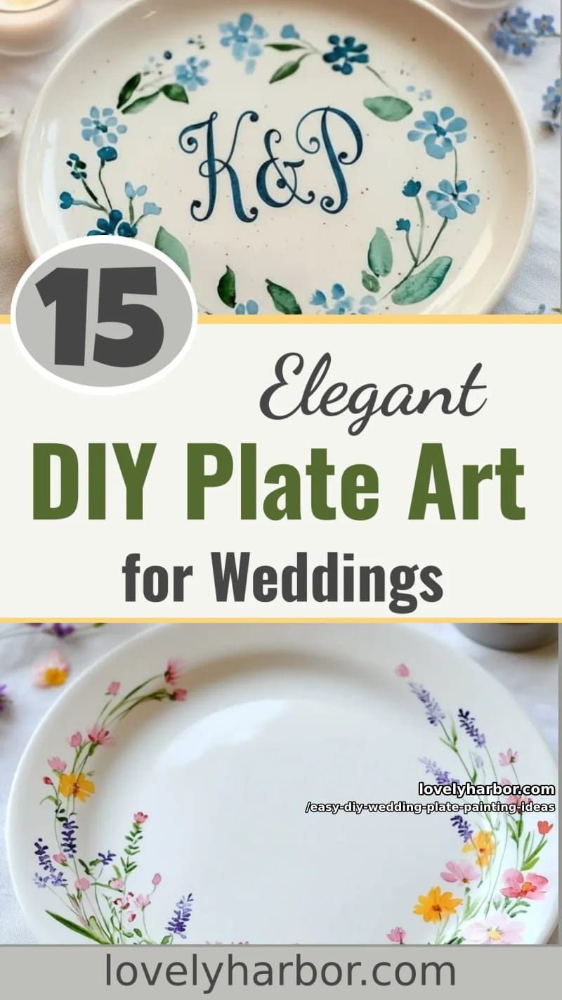 15 Easy DIY Wedding Plate Painting Ideas for a Stunning Tablescape 46 easy diy wedding plate painting ideas - Collage 45