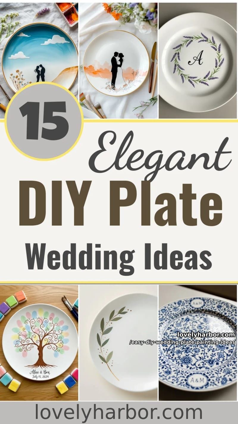 15 Easy DIY Wedding Plate Painting Ideas for a Stunning Tablescape 47 easy diy wedding plate painting ideas - Collage 46