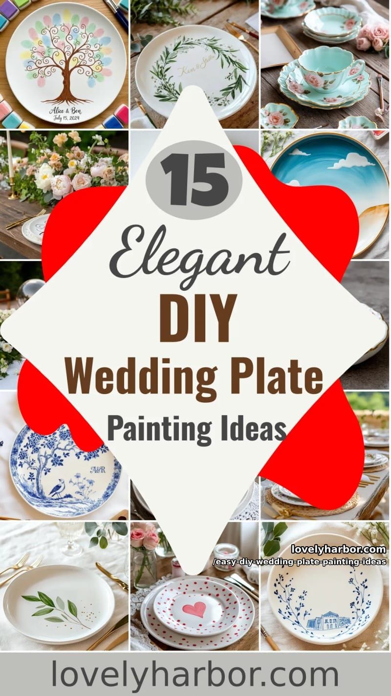 15 Easy DIY Wedding Plate Painting Ideas for a Stunning Tablescape 48 easy diy wedding plate painting ideas - Collage 47