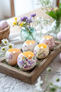 eggshell tealight holders with pressed flower designs 25