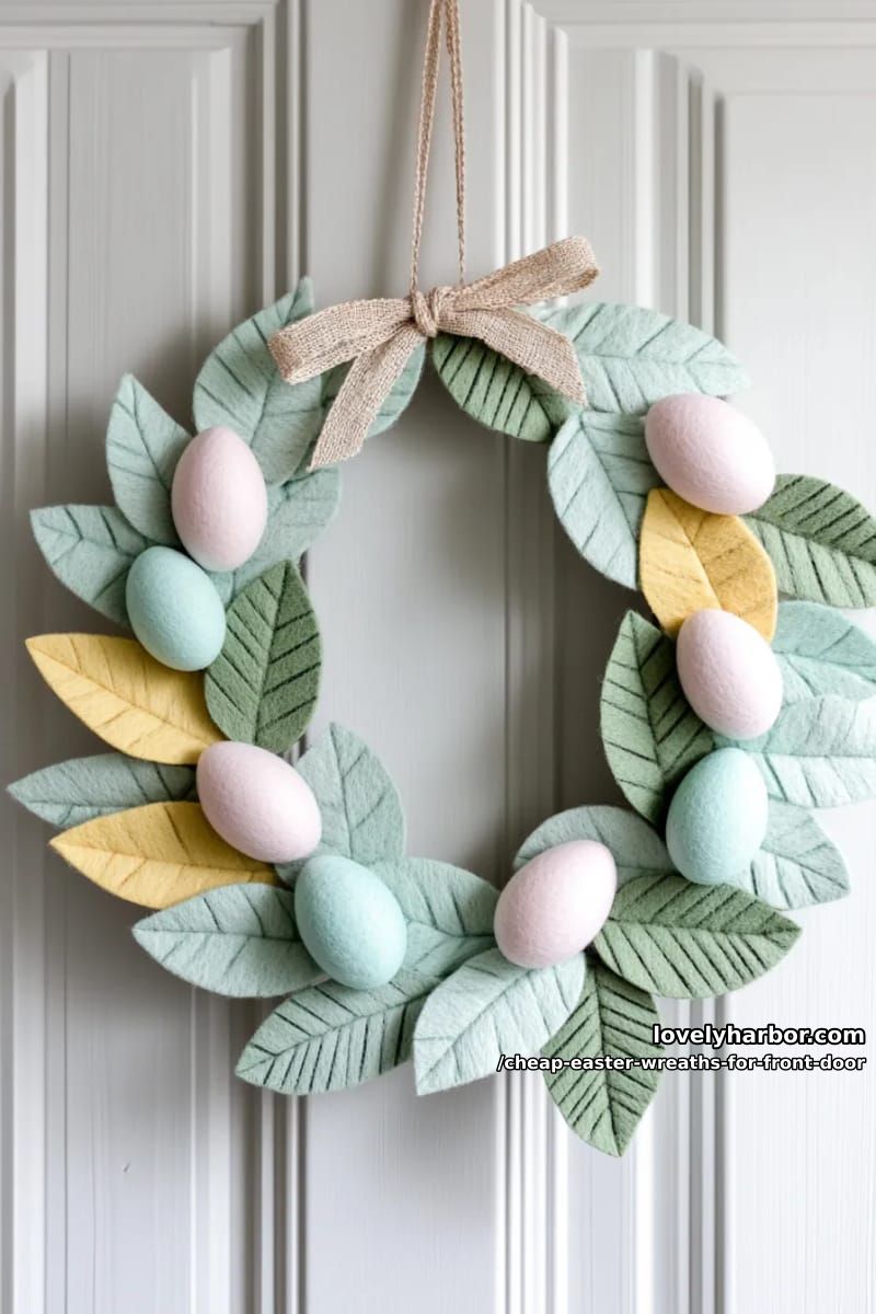 felt leaf and egg ring inspired by scandinavian spring decor 1