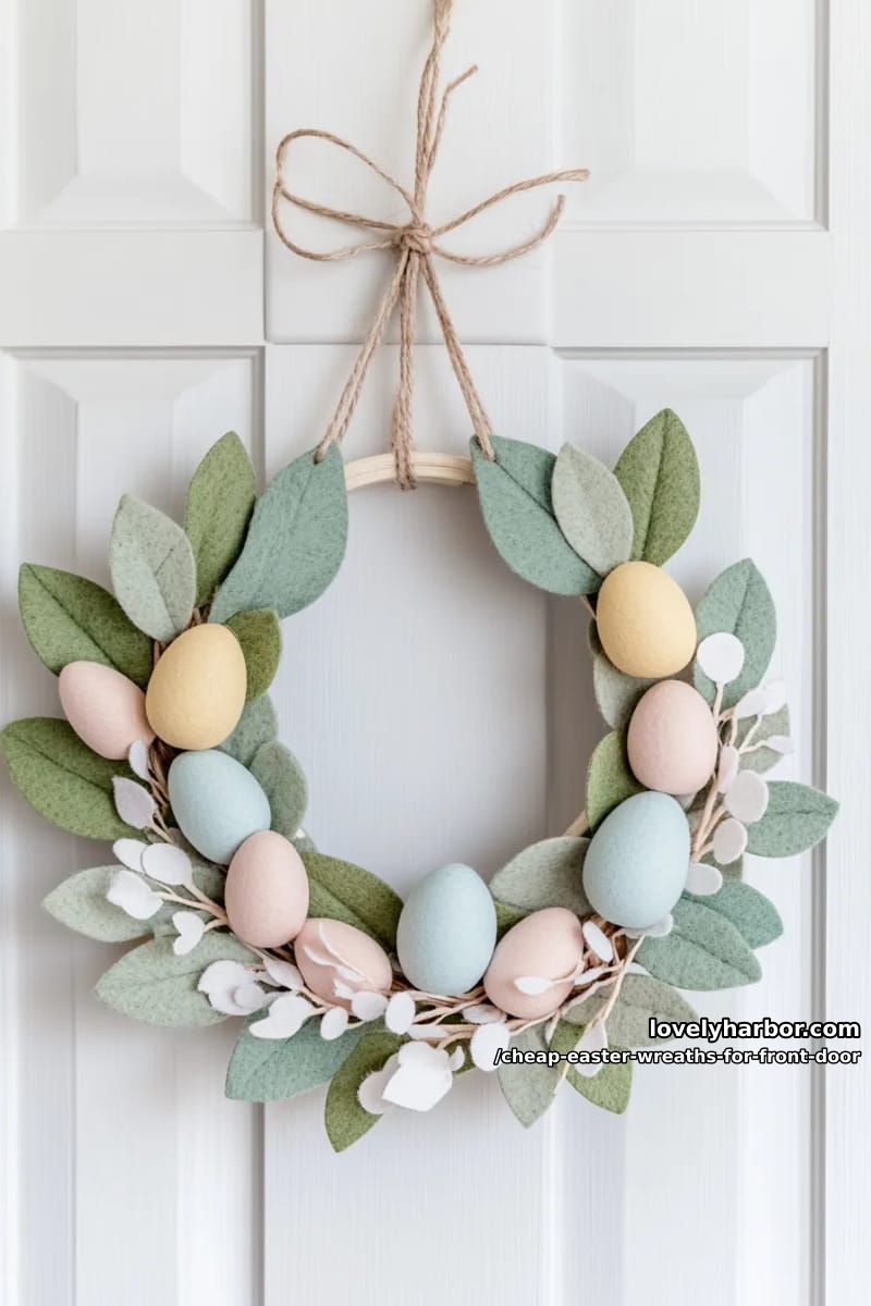 felt leaf and egg ring inspired by scandinavian spring decor 1