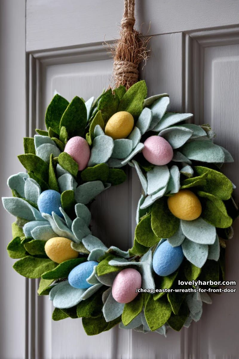 felt leaf and egg ring inspired by scandinavian spring decor 1