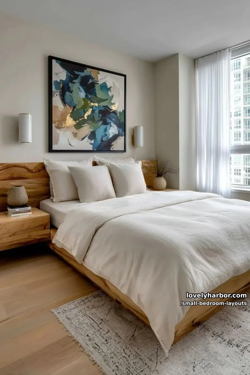 floating nightstands paired with wall-mounted sconces for a dreamy minimal look 1