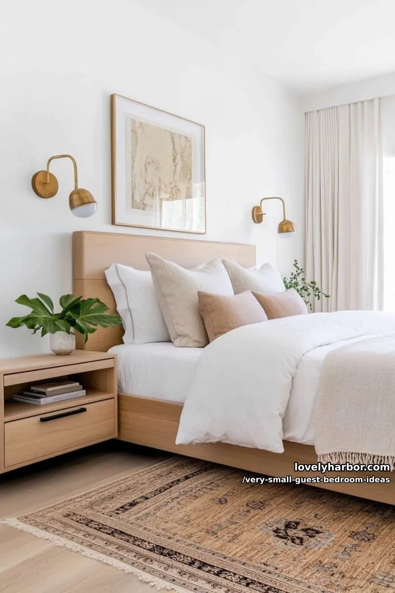 19 Very Small Guest Bedroom Ideas For A Welcoming Retreat 9 floating nightstands to maximize walking space near under-bed storage 1