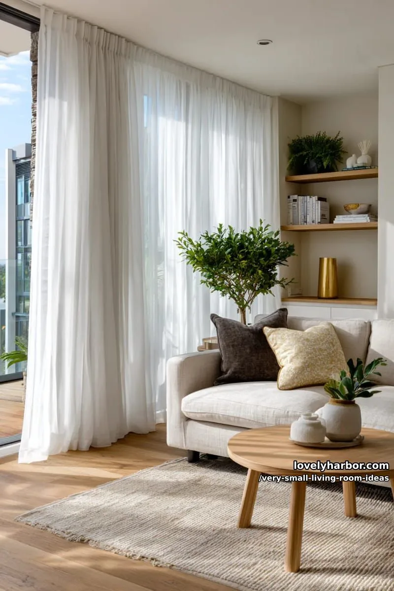 floor-to-ceiling curtains in sheer fabric to amplify natural light 1