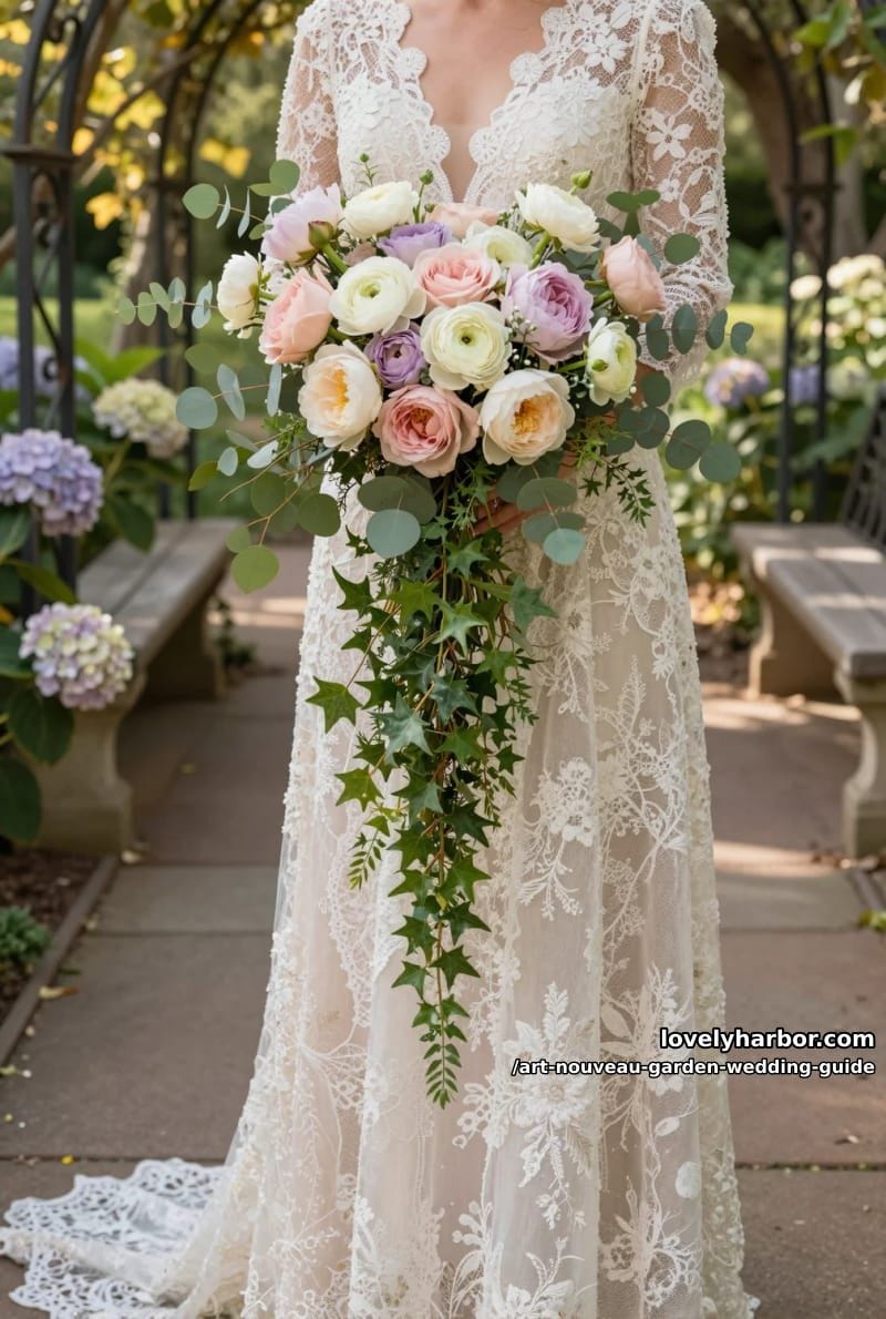 The Ultimate Art Nouveau Garden Wedding Guide: Timeless Romance Meets Nature 10 flowing, asymmetrical arrangements 1