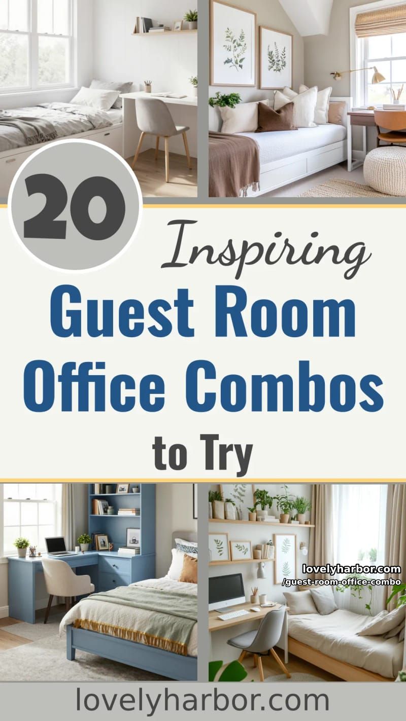 20 Inspiring Guest Room Office Combos to Try This Year 38 guest room office combo - Collage 37