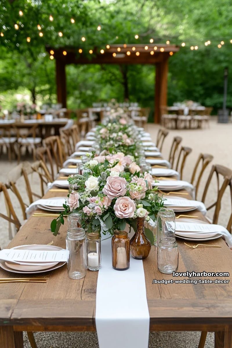 handmade paper flower arrangements in recycled glass bottles for a sustainable touch 1