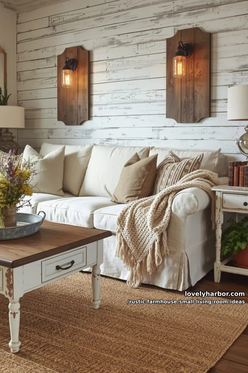 hang mason jar sconces beside the sofa for soft, ambient lighting 1