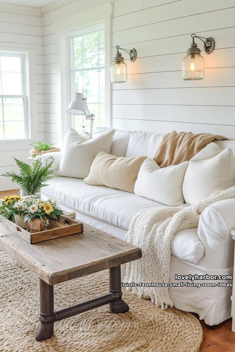 hang mason jar sconces beside the sofa for soft, ambient lighting 1