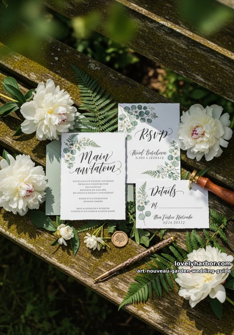 The Ultimate Art Nouveau Garden Wedding Guide: Timeless Romance Meets Nature 16 illustrated typography and floral motifs 1