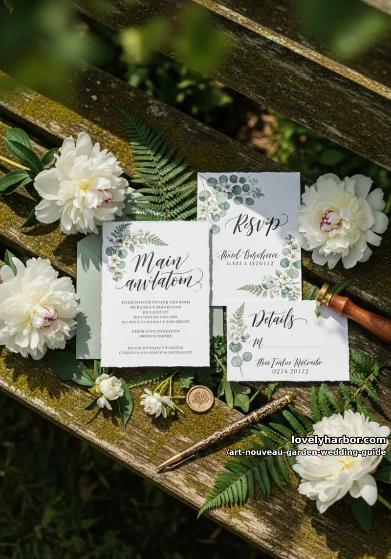The Ultimate Art Nouveau Garden Wedding Guide: Timeless Romance Meets Nature 15 illustrated typography and floral motifs 1
