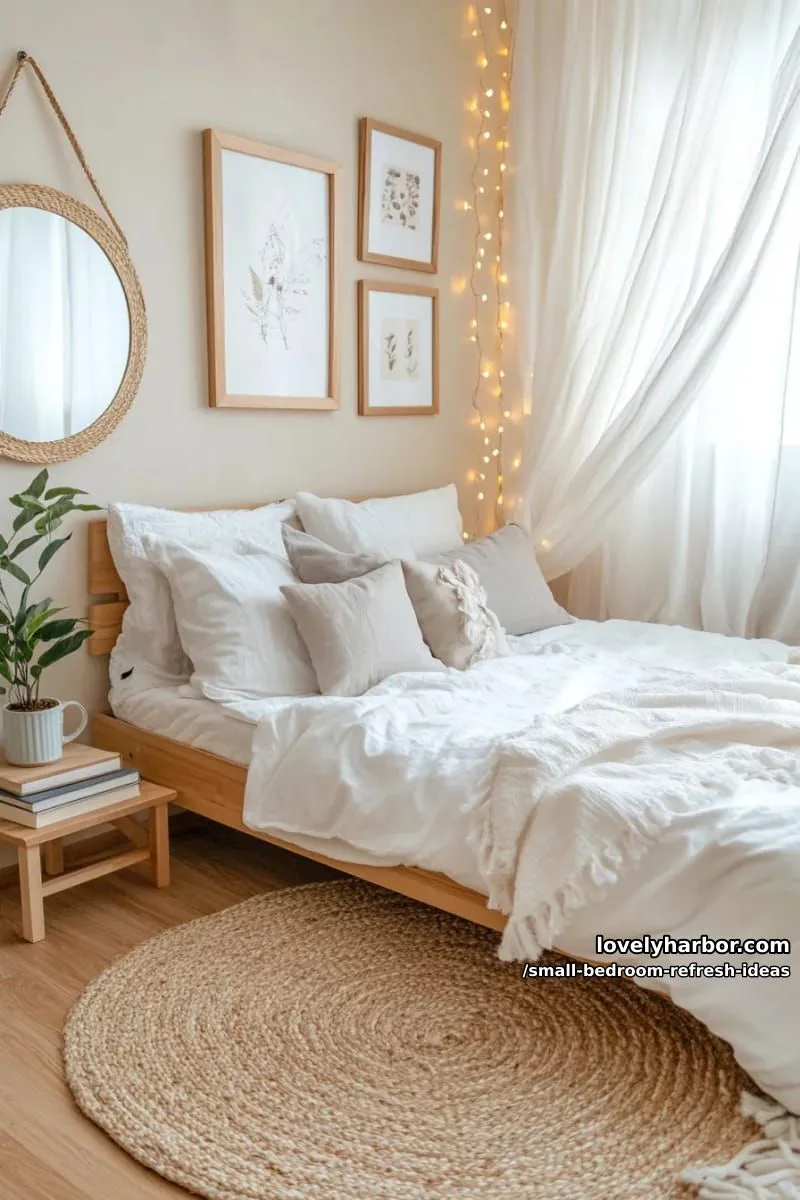 layer gauzy white curtains with string lights for a dreamy, spacious glow 1
