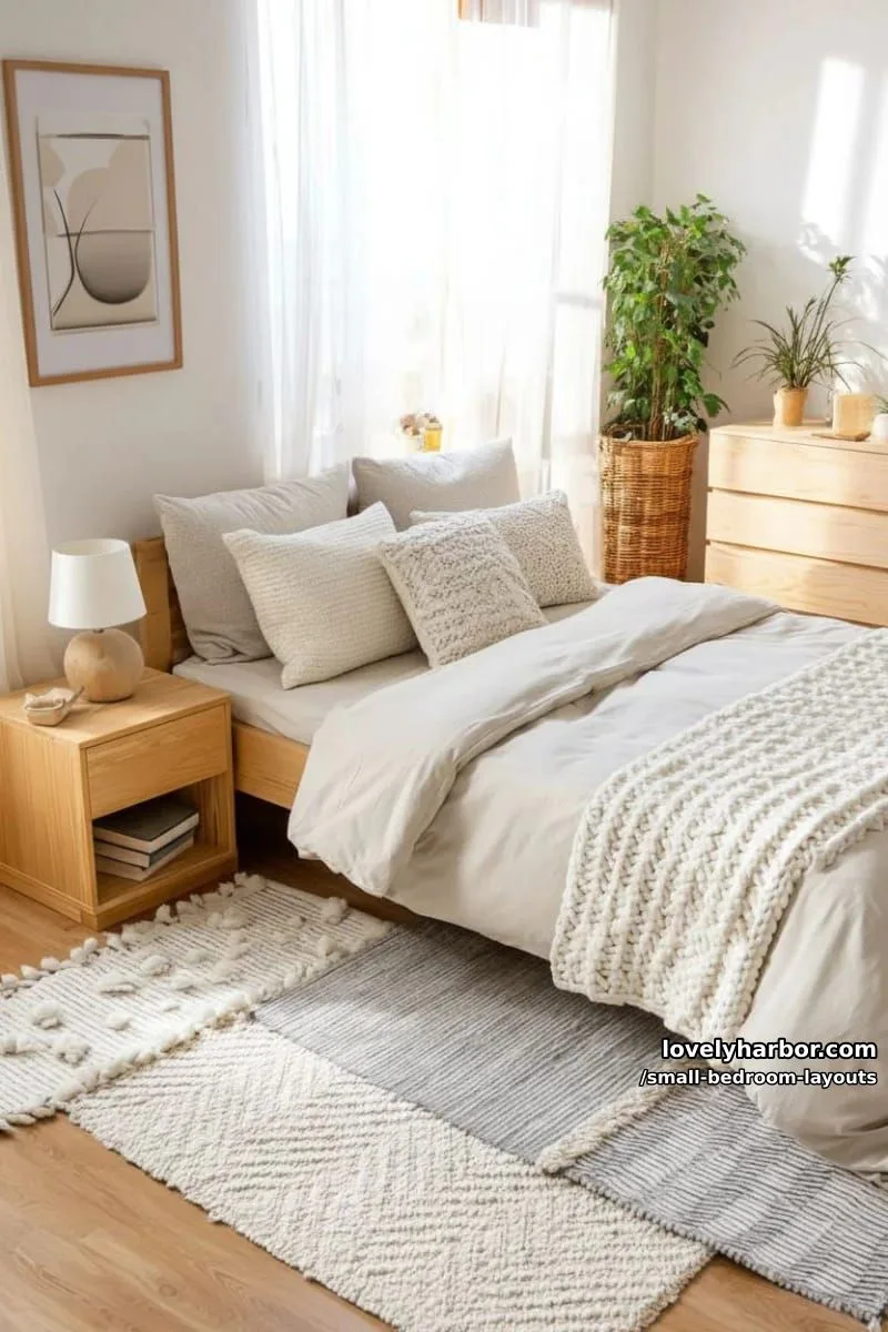layered area rugs in neutral tones for a warm, multi-textured ambiance 1
