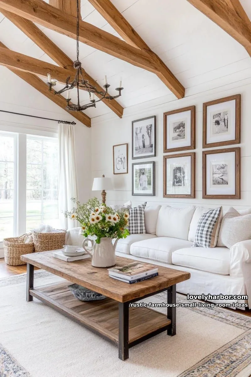 line a gallery wall with black-and-white family photos in mismatched wooden frames 1