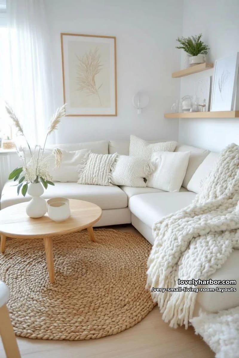 low-profile modular sofa paired with oversized cozy knit throws 1