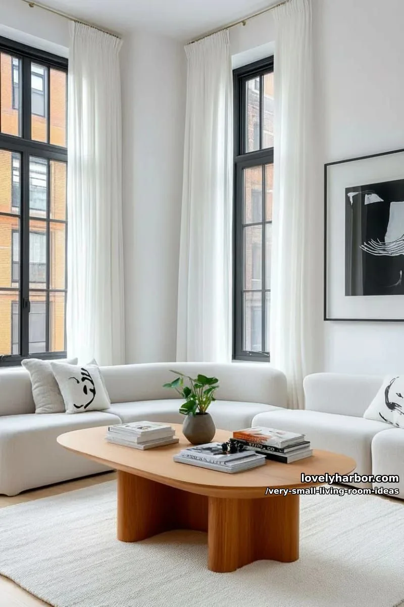 low-profile modular sofas aligned along the window line 1