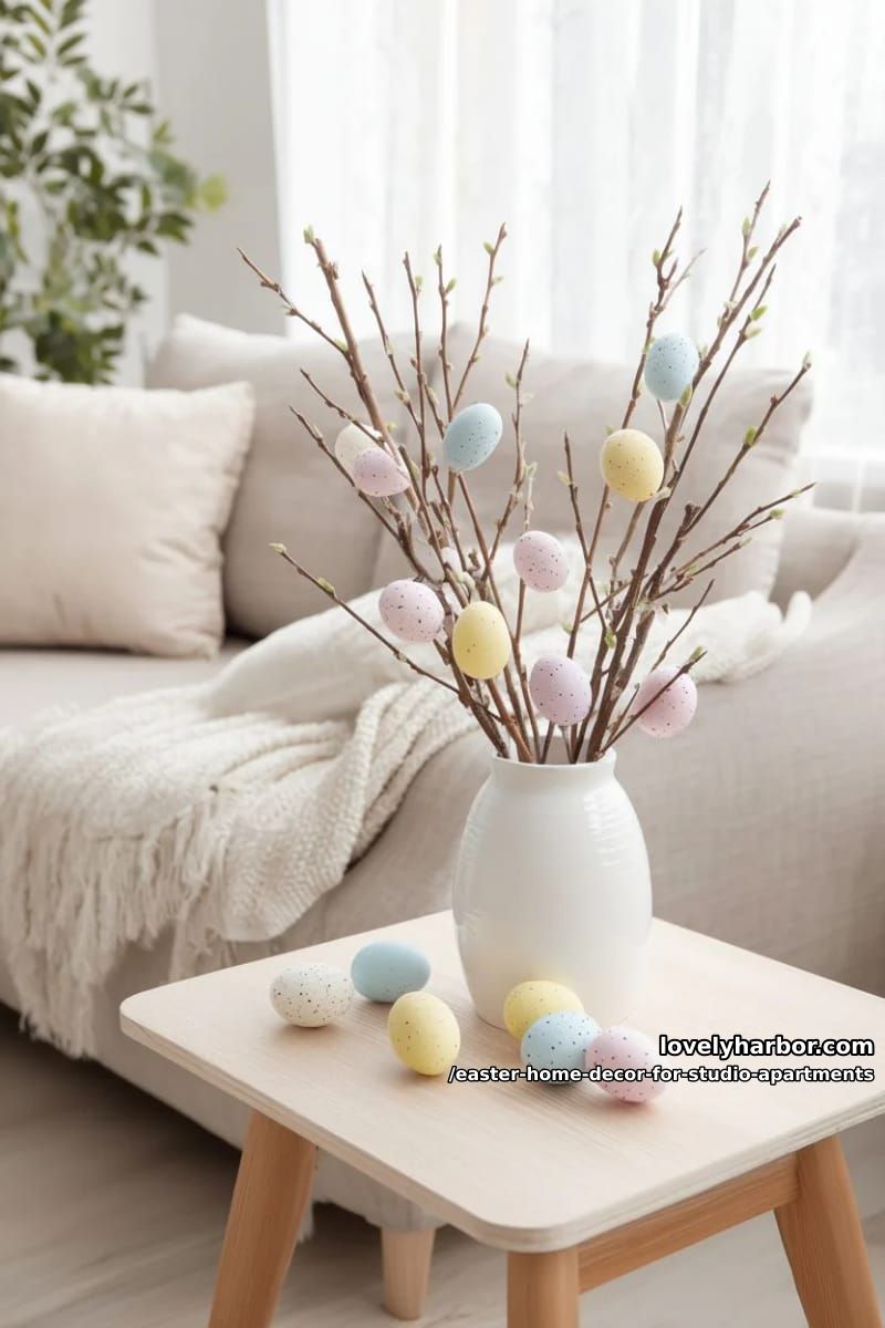 mini easter egg tree with delicate branches for small side tables 1