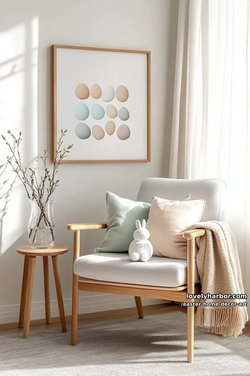 minimalist pastel egg collage framed for a modern living room gallery 1