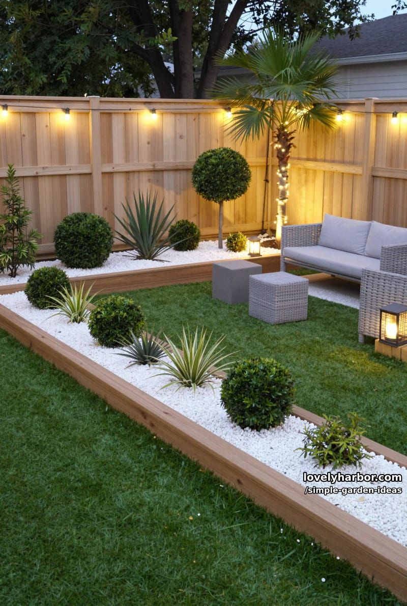 modern garden with artificial grass, raised planter, and cozy rattan seating 1