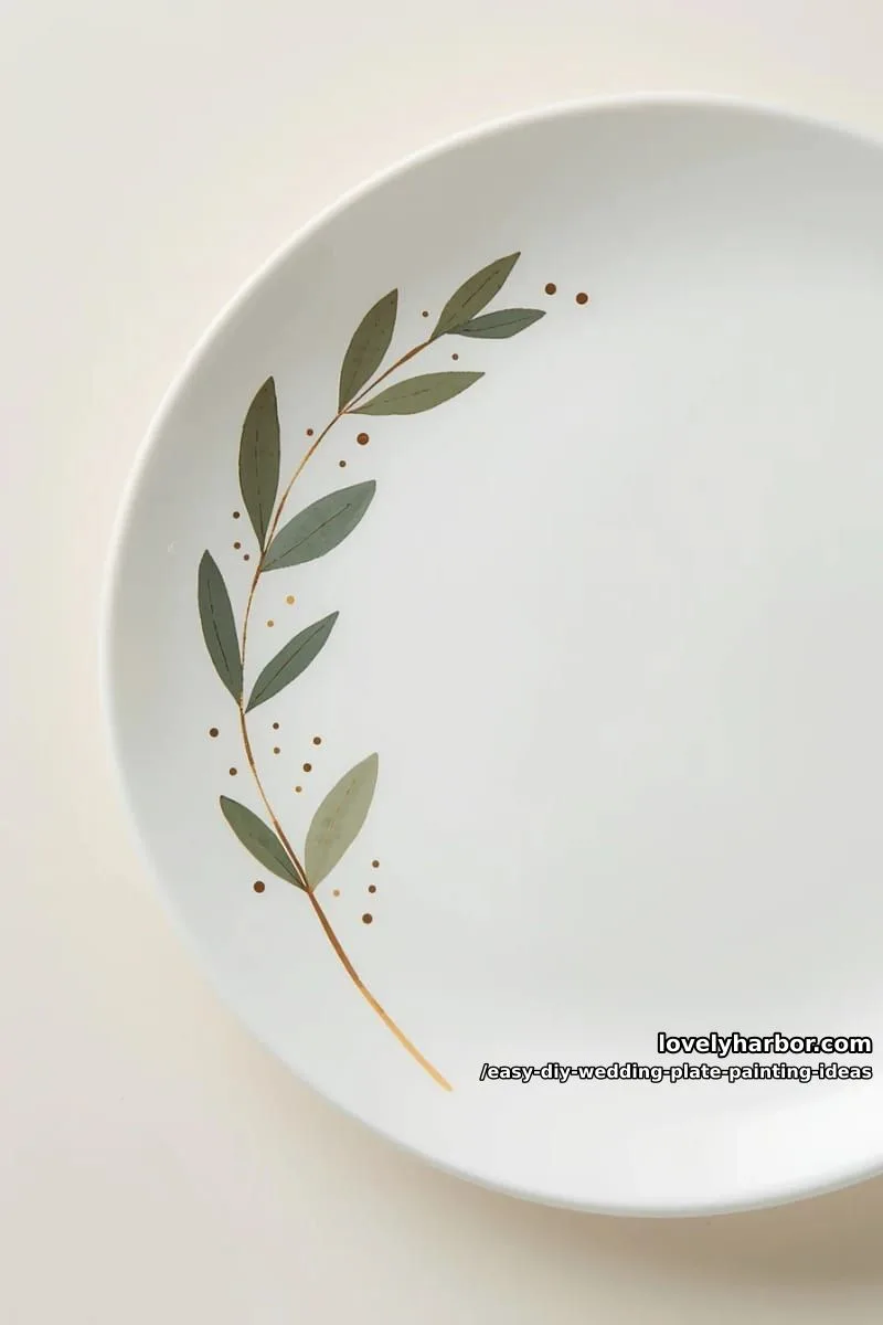 modern minimalist leafy branch along one edge, with subtle gold dots 1
