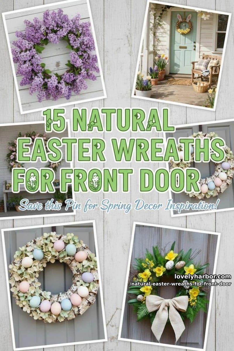 15 Natural Easter Wreaths For Front Door For A Fresh Spring Welcome 44 natural easter wreaths for front door - Collage 43