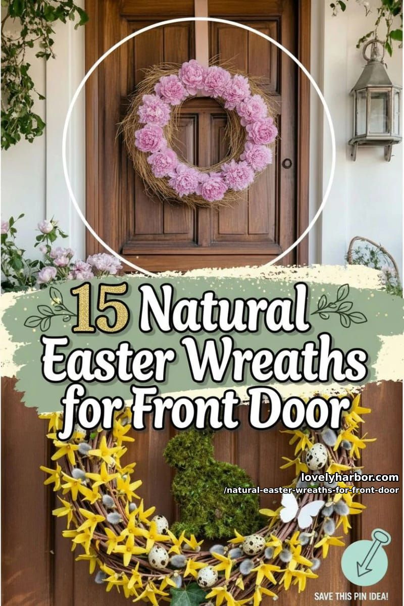 15 Natural Easter Wreaths For Front Door For A Fresh Spring Welcome 45 natural easter wreaths for front door - Collage 44