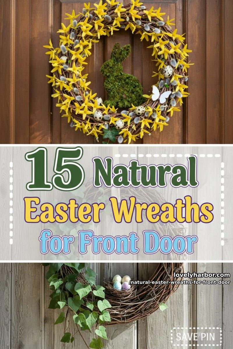 15 Natural Easter Wreaths For Front Door For A Fresh Spring Welcome 47 natural easter wreaths for front door - Collage 46