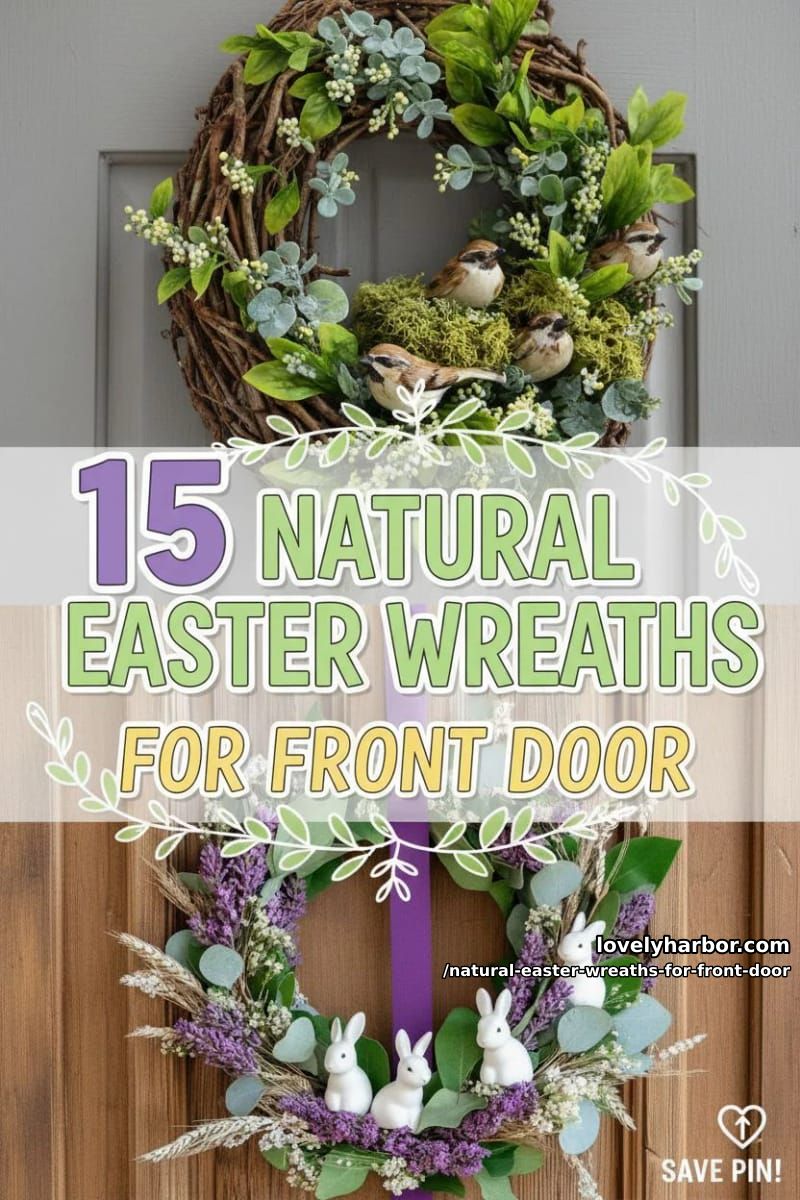 15 Natural Easter Wreaths For Front Door For A Fresh Spring Welcome 48 natural easter wreaths for front door - Collage 47