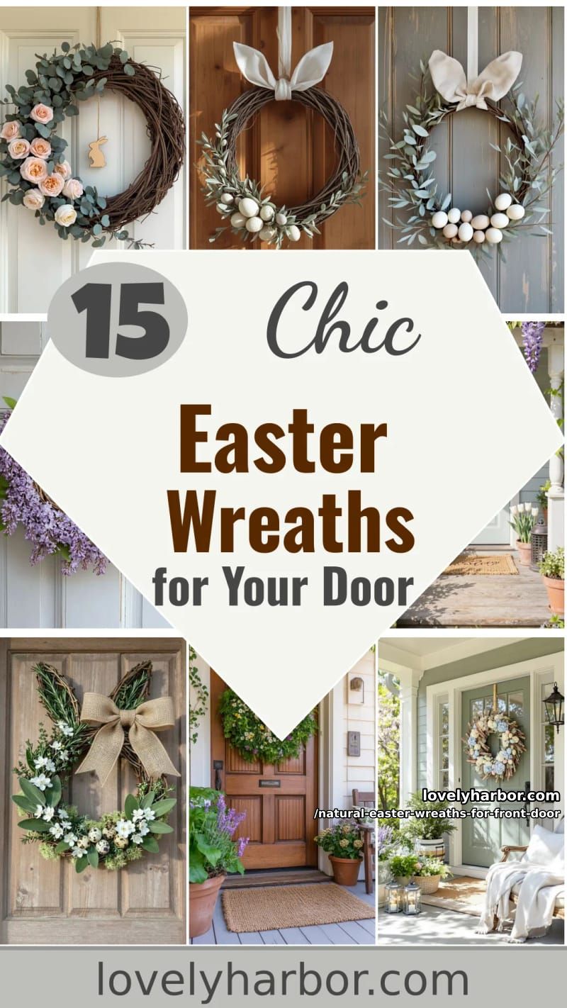15 Natural Easter Wreaths For Front Door For A Fresh Spring Welcome 49 natural easter wreaths for front door - Collage 48