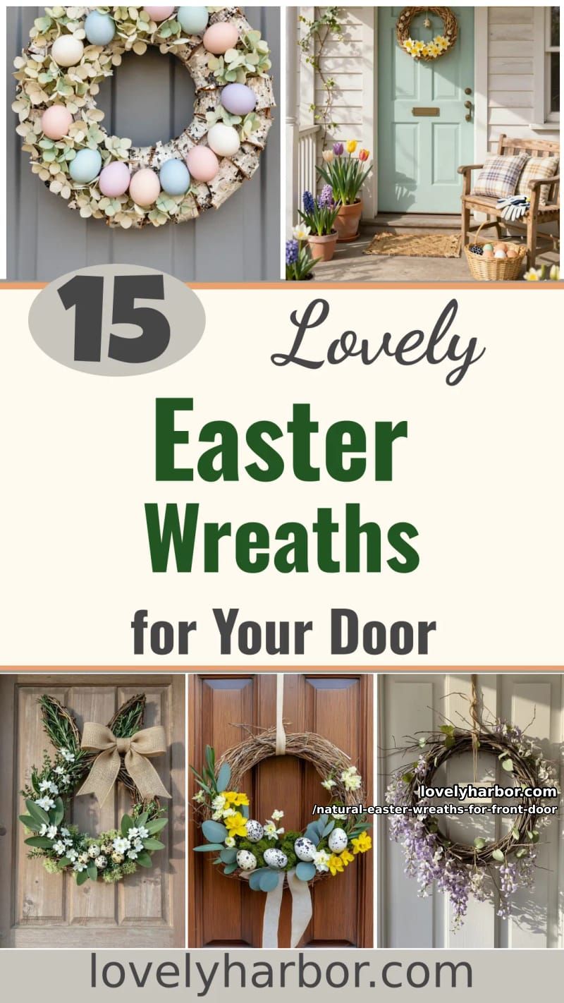 15 Natural Easter Wreaths For Front Door For A Fresh Spring Welcome 50 natural easter wreaths for front door - Collage 49