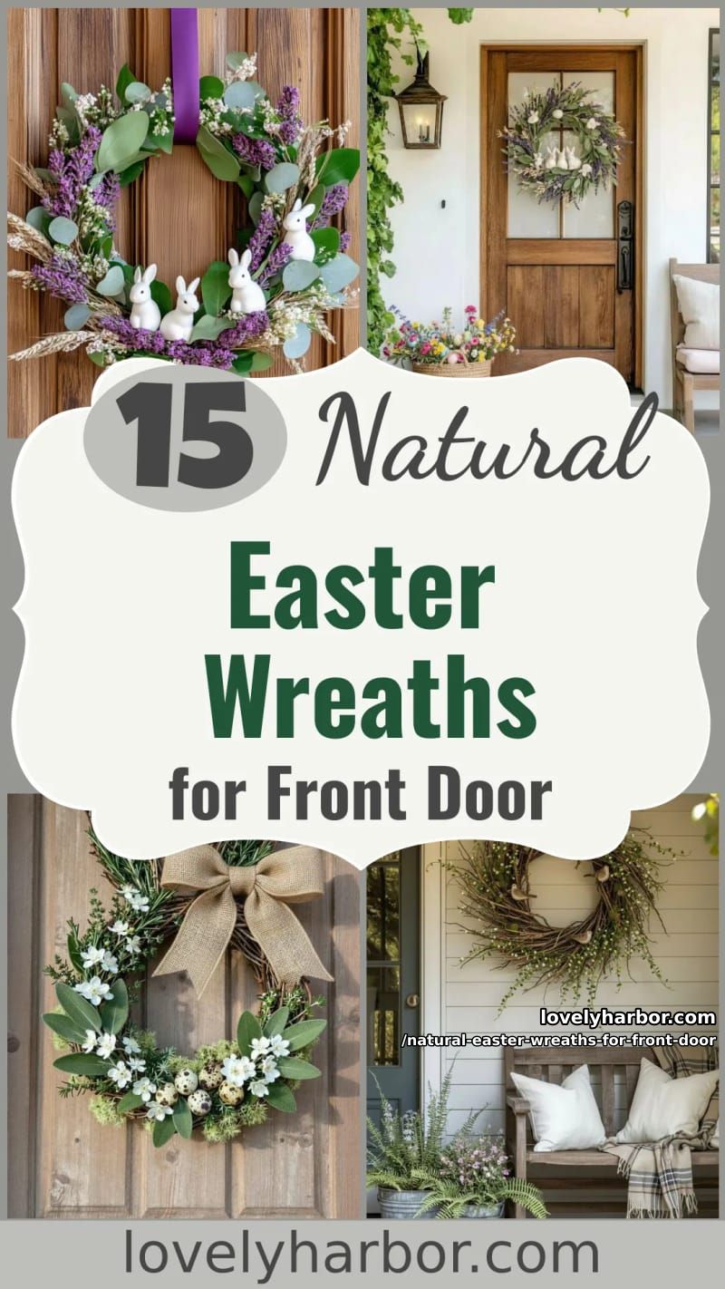 15 Natural Easter Wreaths For Front Door For A Fresh Spring Welcome 51 natural easter wreaths for front door - Collage 50