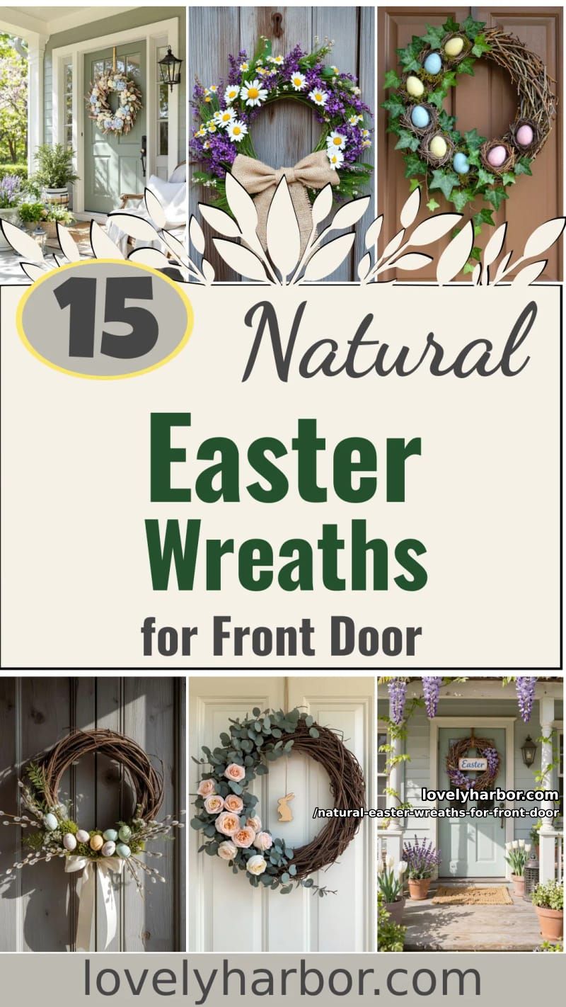 15 Natural Easter Wreaths For Front Door For A Fresh Spring Welcome 52 natural easter wreaths for front door - Collage 51