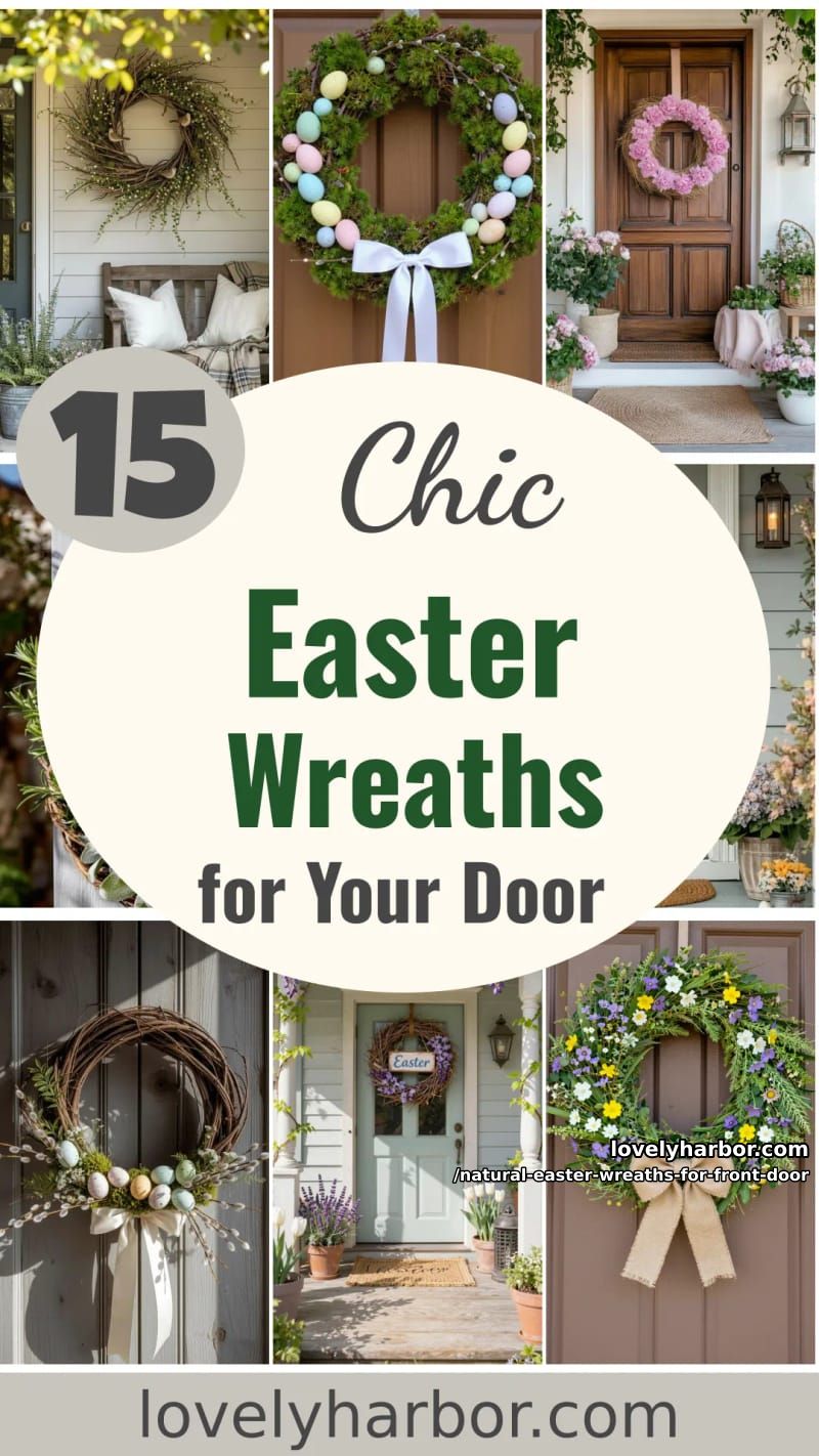 15 Natural Easter Wreaths For Front Door For A Fresh Spring Welcome 53 natural easter wreaths for front door - Collage 52