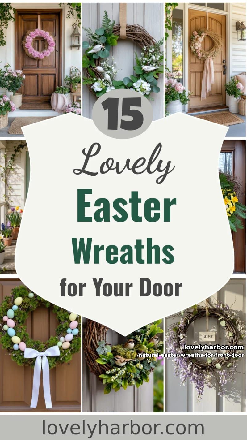 15 Natural Easter Wreaths For Front Door For A Fresh Spring Welcome 55 natural easter wreaths for front door - Collage 54