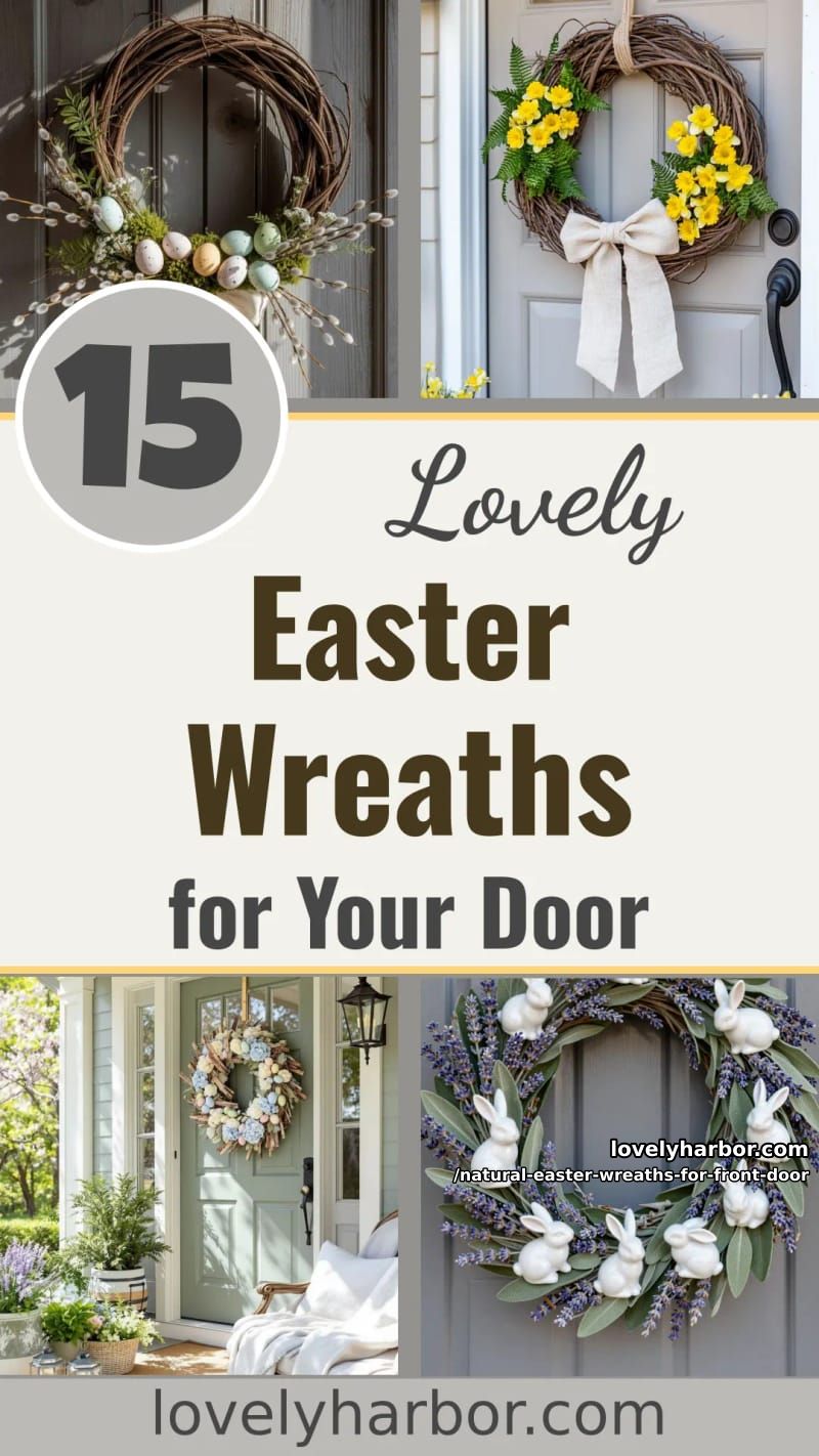 15 Natural Easter Wreaths For Front Door For A Fresh Spring Welcome 56 natural easter wreaths for front door - Collage 55
