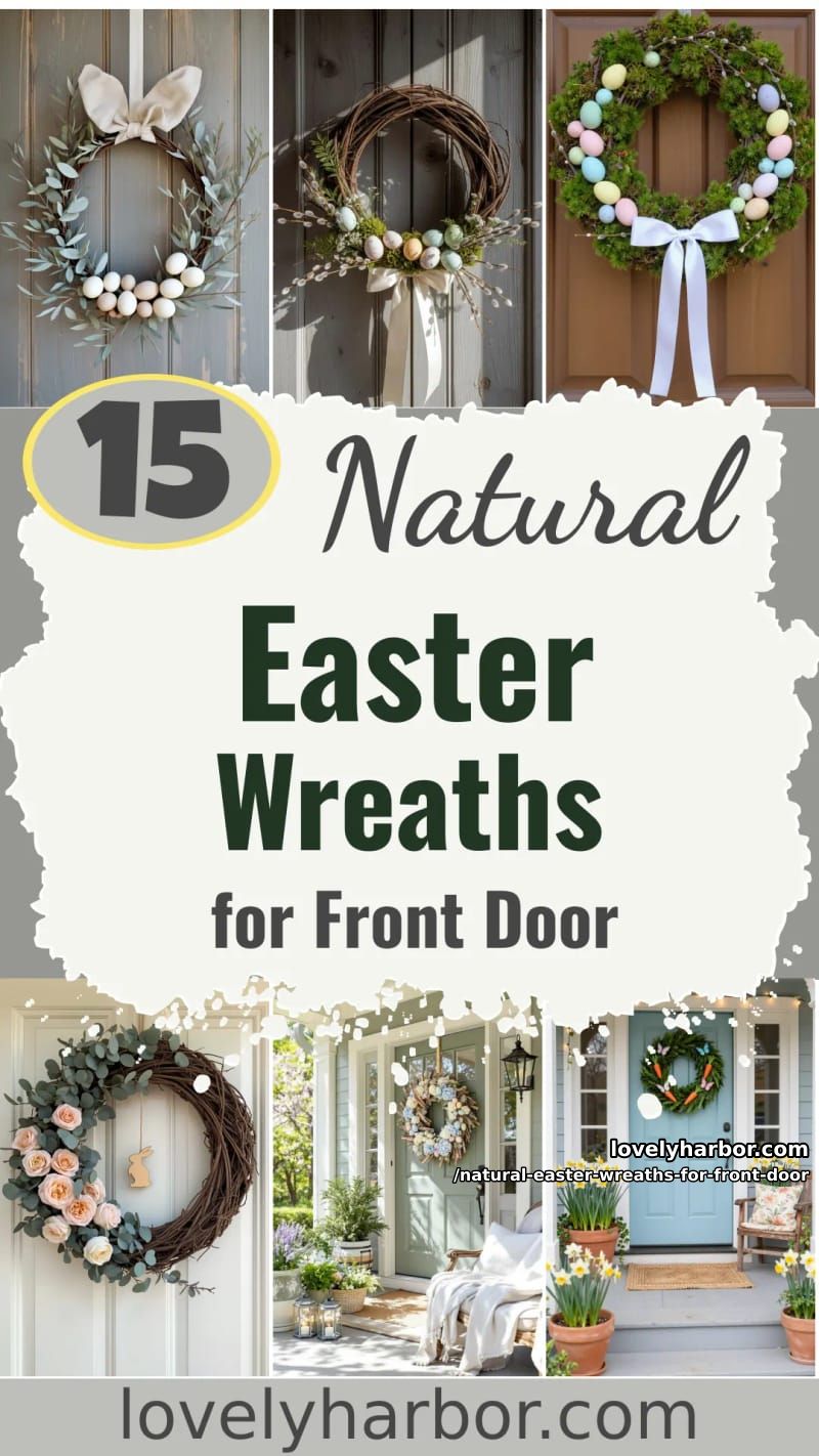 15 Natural Easter Wreaths For Front Door For A Fresh Spring Welcome 57 natural easter wreaths for front door - Collage 56