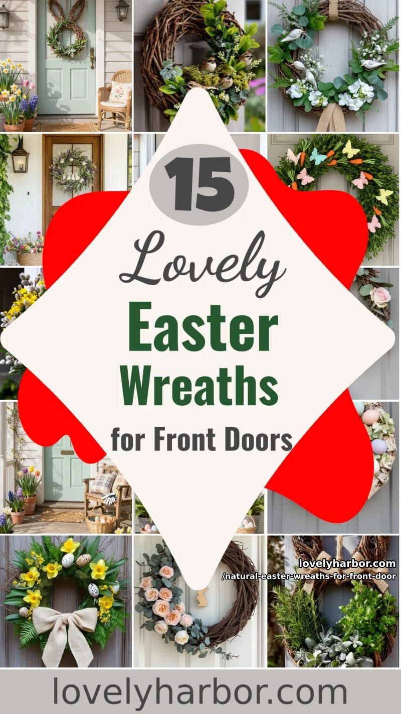 15 Natural Easter Wreaths For Front Door For A Fresh Spring Welcome 59 natural easter wreaths for front door - Collage 58