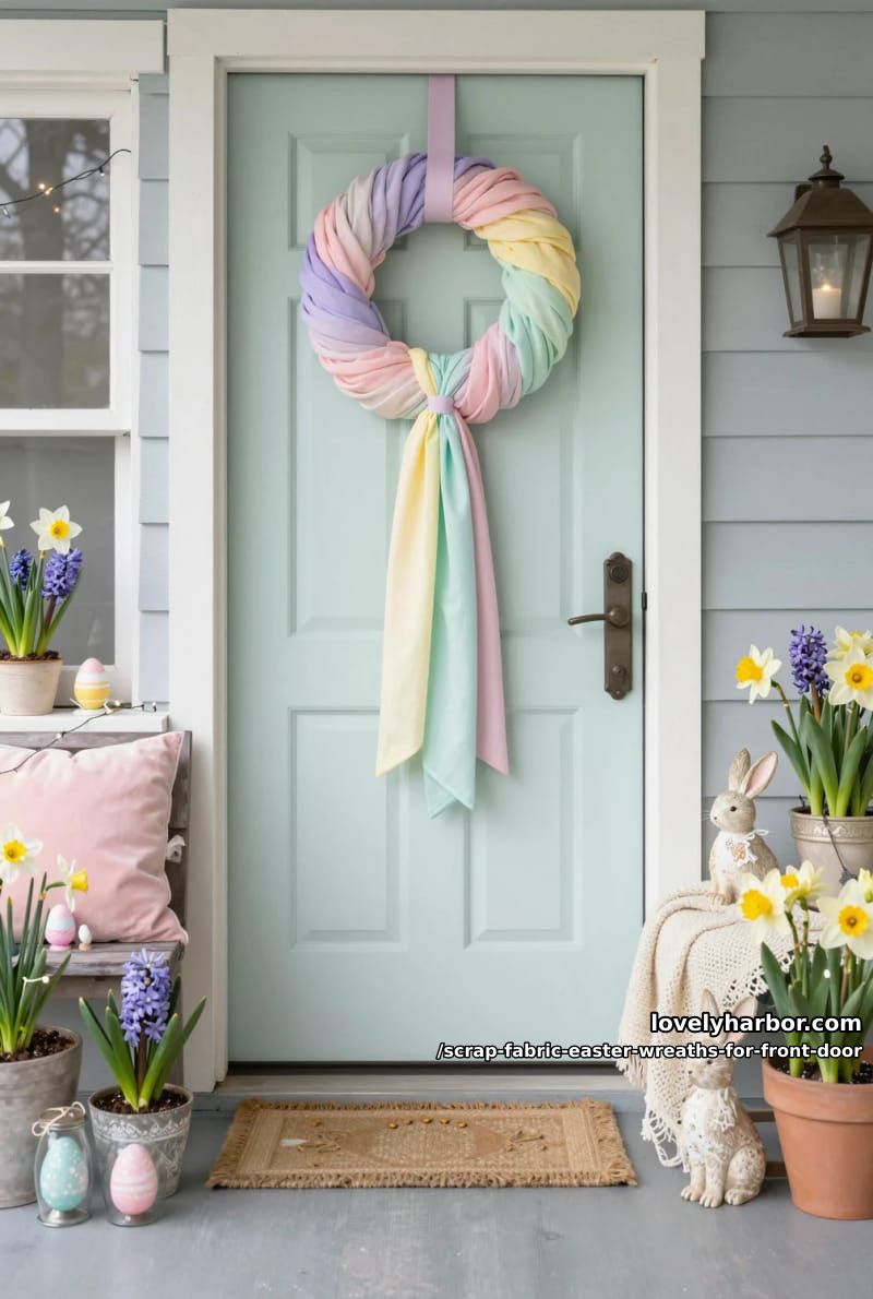 ombre pastel fabric strips forming a gradient circle for springtime flair 1