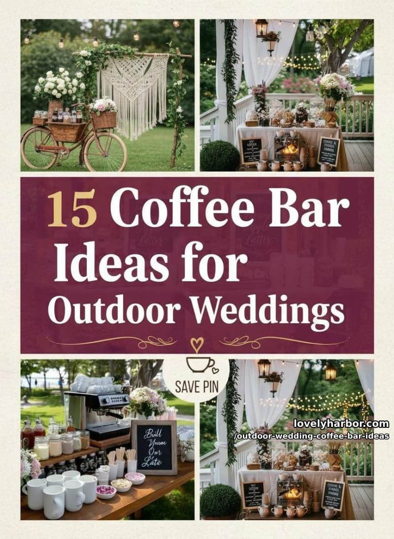 15 Outdoor Wedding Coffee Bar Ideas Adding Warmth To Your Big Day 33 outdoor wedding coffee bar ideas - Collage 32