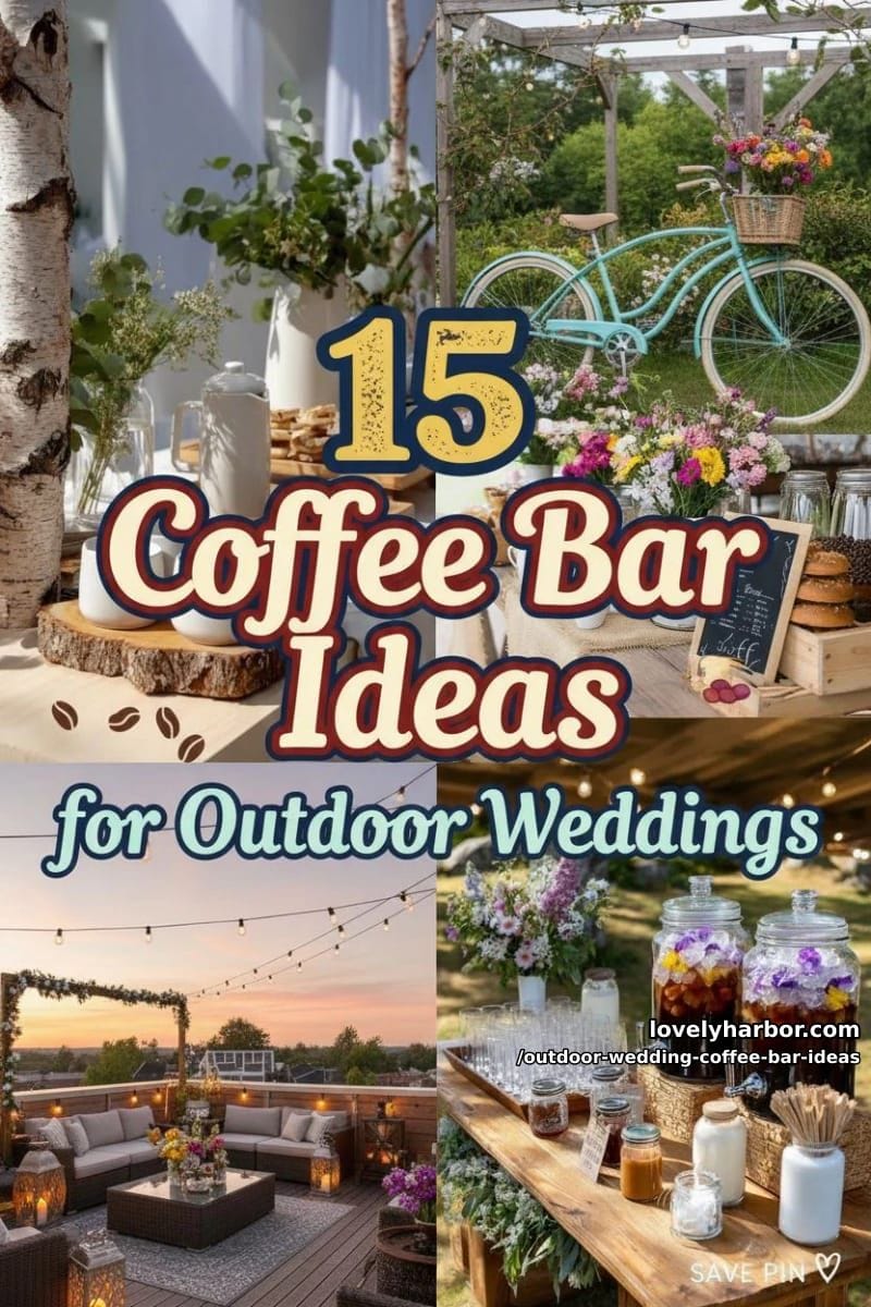 15 Outdoor Wedding Coffee Bar Ideas Adding Warmth To Your Big Day 34 outdoor wedding coffee bar ideas - Collage 33