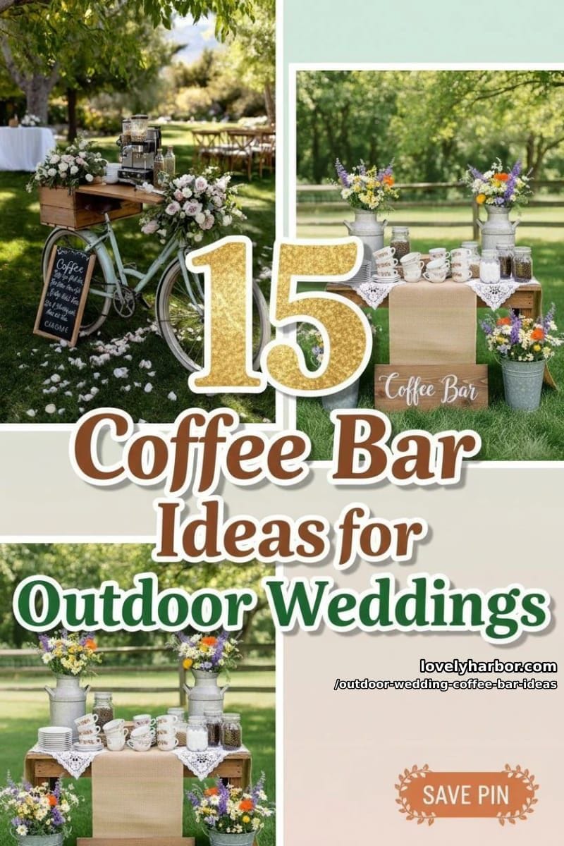 15 Outdoor Wedding Coffee Bar Ideas Adding Warmth To Your Big Day 35 outdoor wedding coffee bar ideas - Collage 34