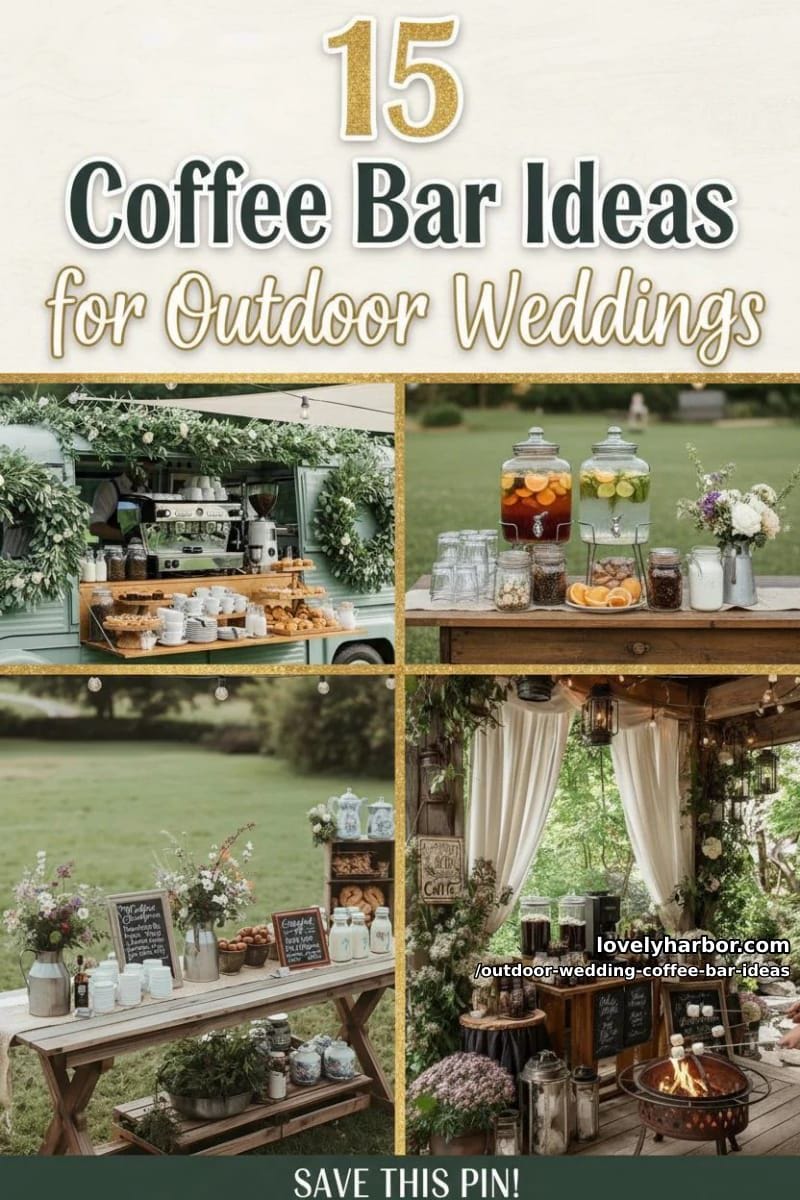 15 Outdoor Wedding Coffee Bar Ideas Adding Warmth To Your Big Day 37 outdoor wedding coffee bar ideas - Collage 36