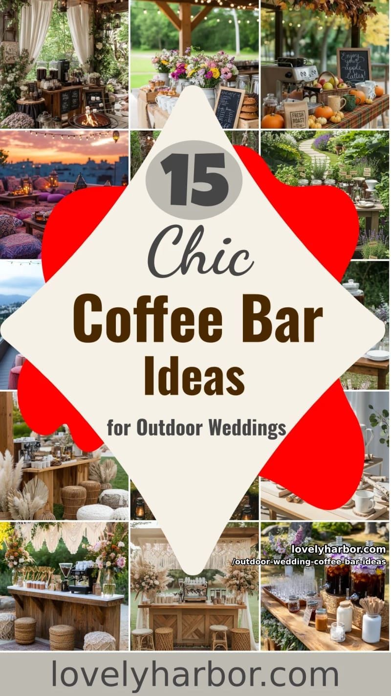 15 Outdoor Wedding Coffee Bar Ideas Adding Warmth To Your Big Day 41 outdoor wedding coffee bar ideas - Collage 40