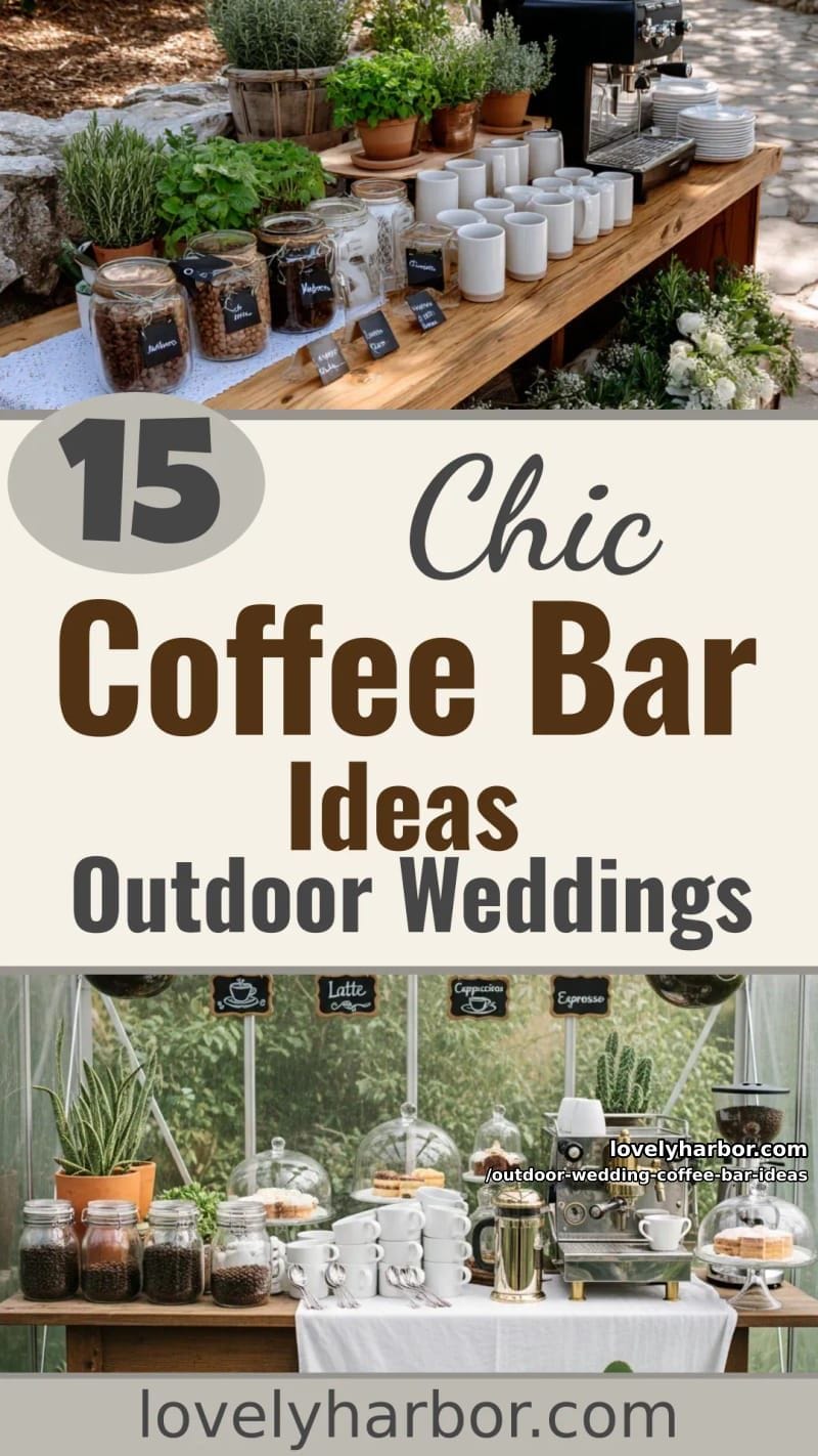 15 Outdoor Wedding Coffee Bar Ideas Adding Warmth To Your Big Day 47 outdoor wedding coffee bar ideas - Collage 46