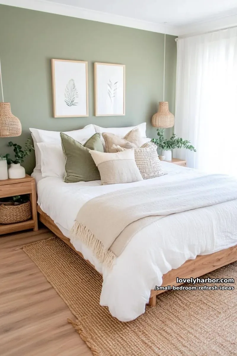 paint one wall a serene sage green for a subtle, stylish accent 1